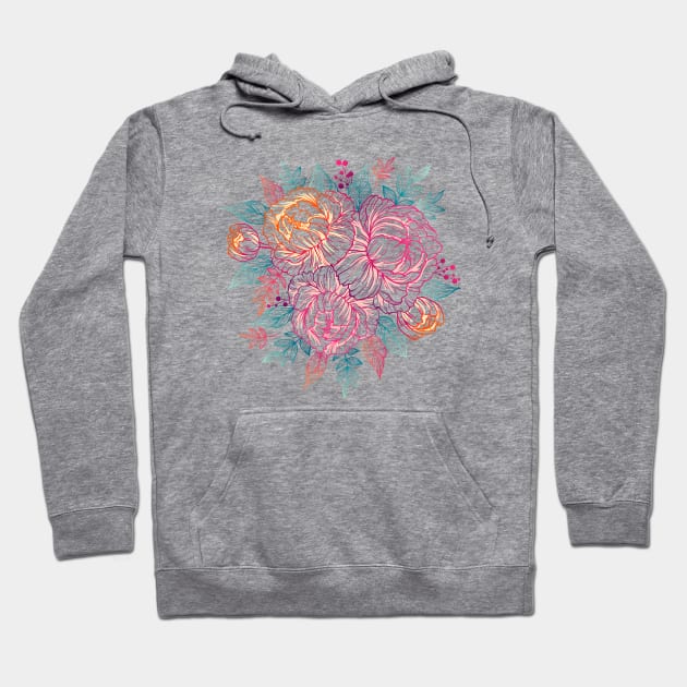 Flower Decorative Wreath Hoodie by Mako Design 